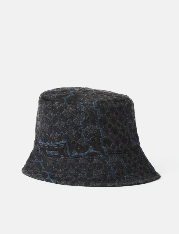Engineered Garments Bucket Hat (Jacquard) - Black/Navy Blue sold by Article London