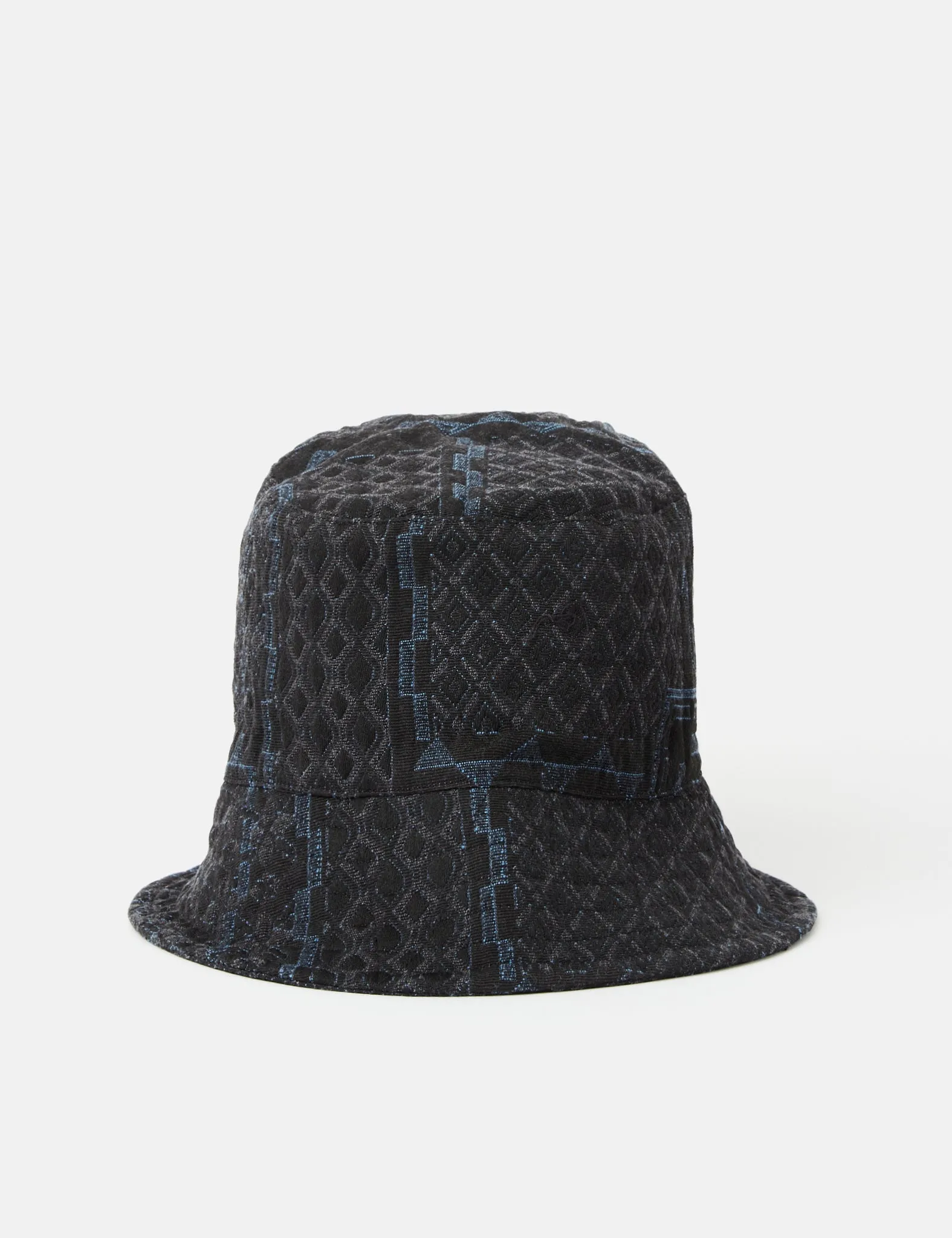 Engineered Garments Bucket Hat (Jacquard) - Black/Navy Blue sold by Article London product image thumbnail 4