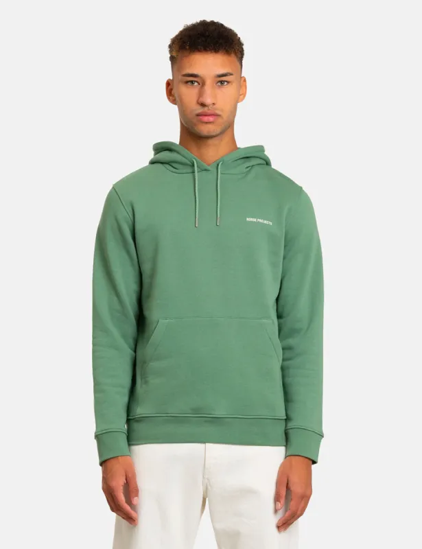 Norse Projects Vagn Logo Hoodie - Lichen Green sold by Article London