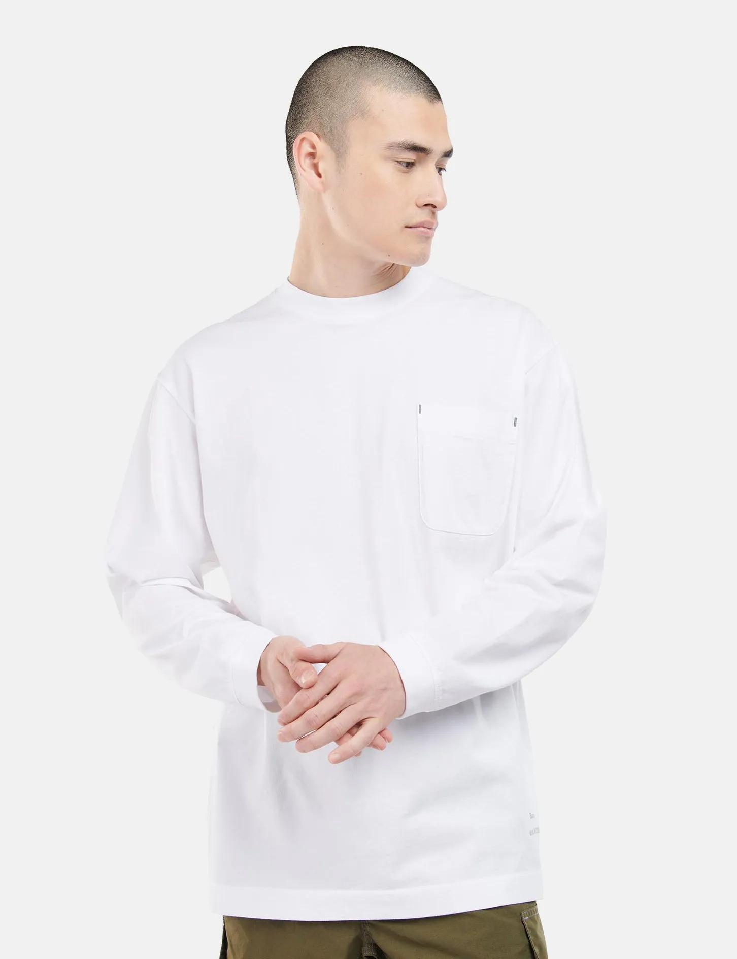Barbour x And Wander Long Sleeve T-Shirt - White sold by Article London product image thumbnail 3