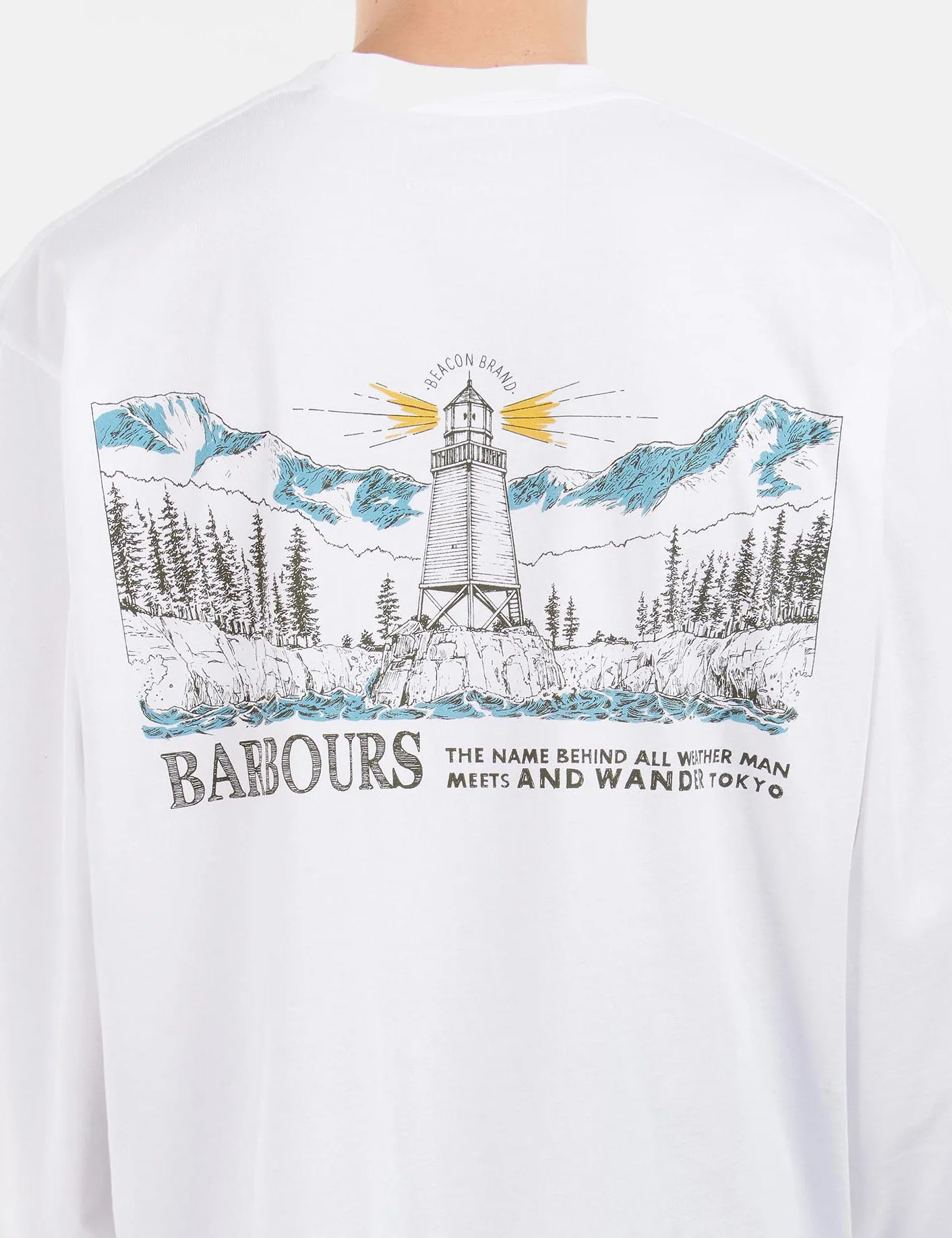 Barbour x And Wander Long Sleeve T-Shirt - White sold by Article London product image thumbnail 2