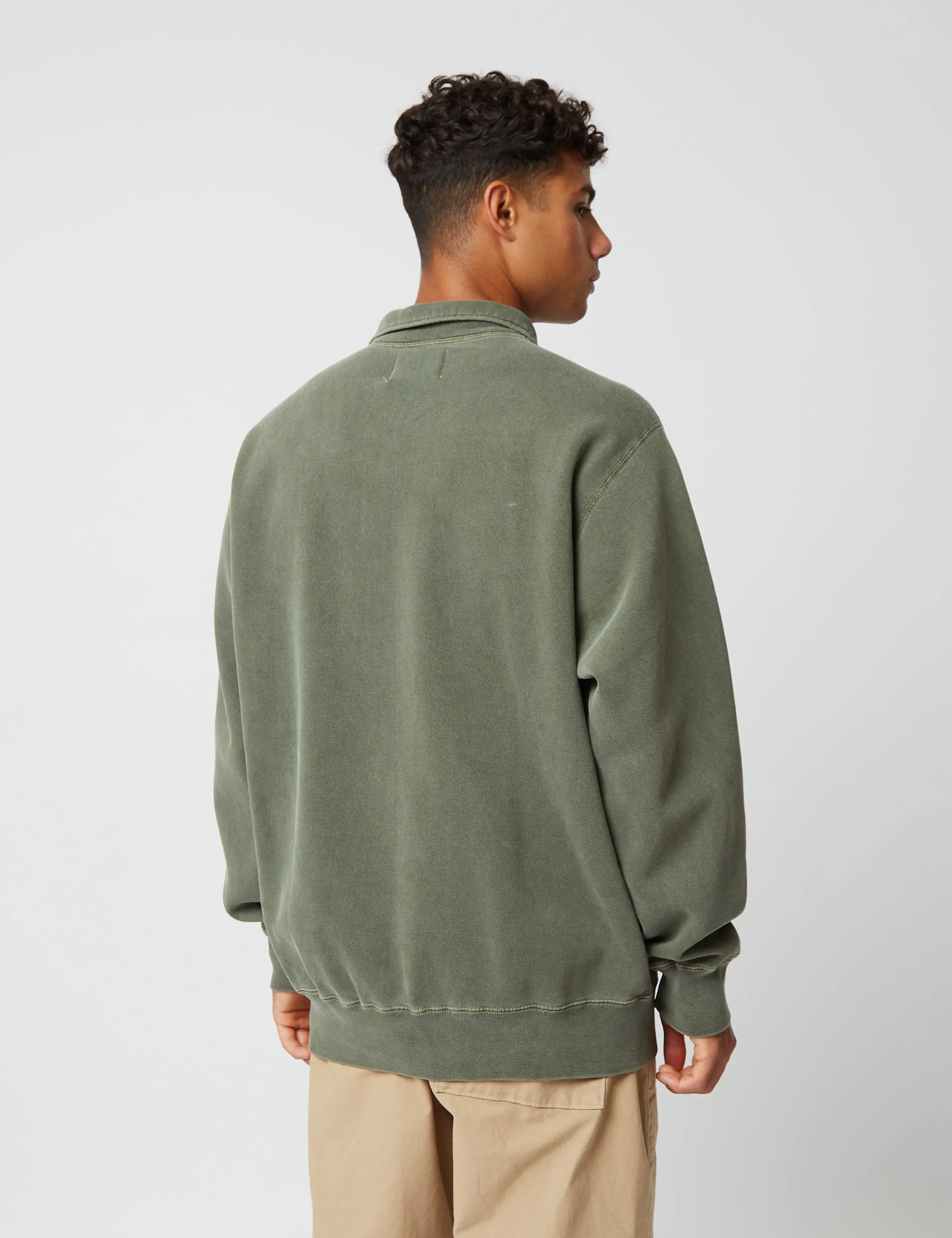 Bhode Pigment Dyed 1/4 Zip Sweat (Organic/Canada Origin, 16oz) - Dusty Sage sold by Article London product image thumbnail 3