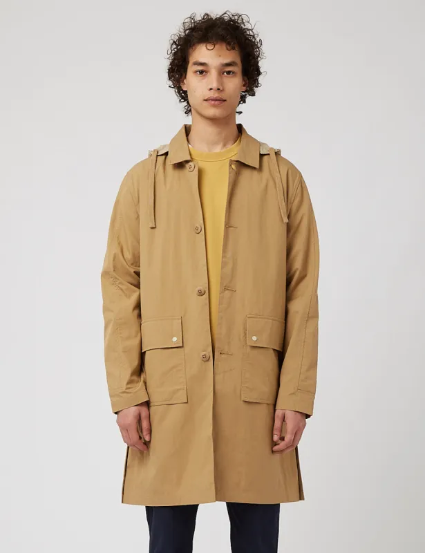 Folk Hooded Mac - Tan sold by Article London