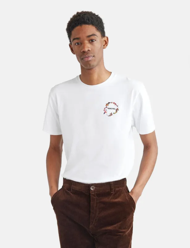 Percival Koi Carp T-Shirt - White sold by Article London