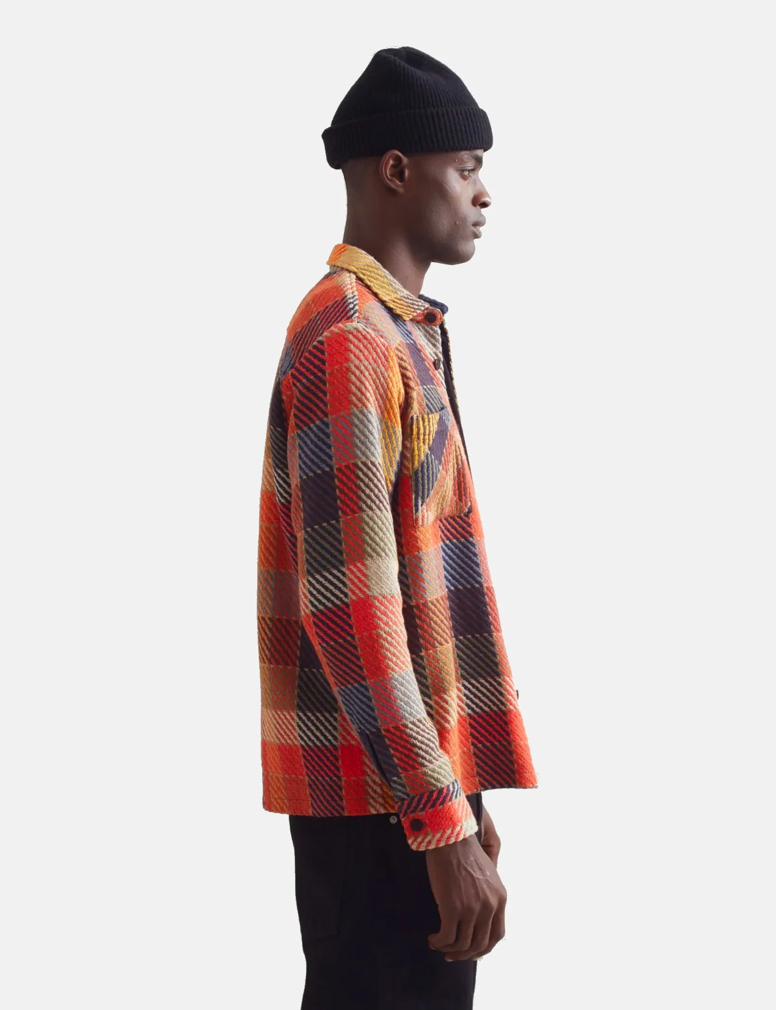 Wax London Whiting Pike Check Overshirt - Orange sold by Article London product image thumbnail 2