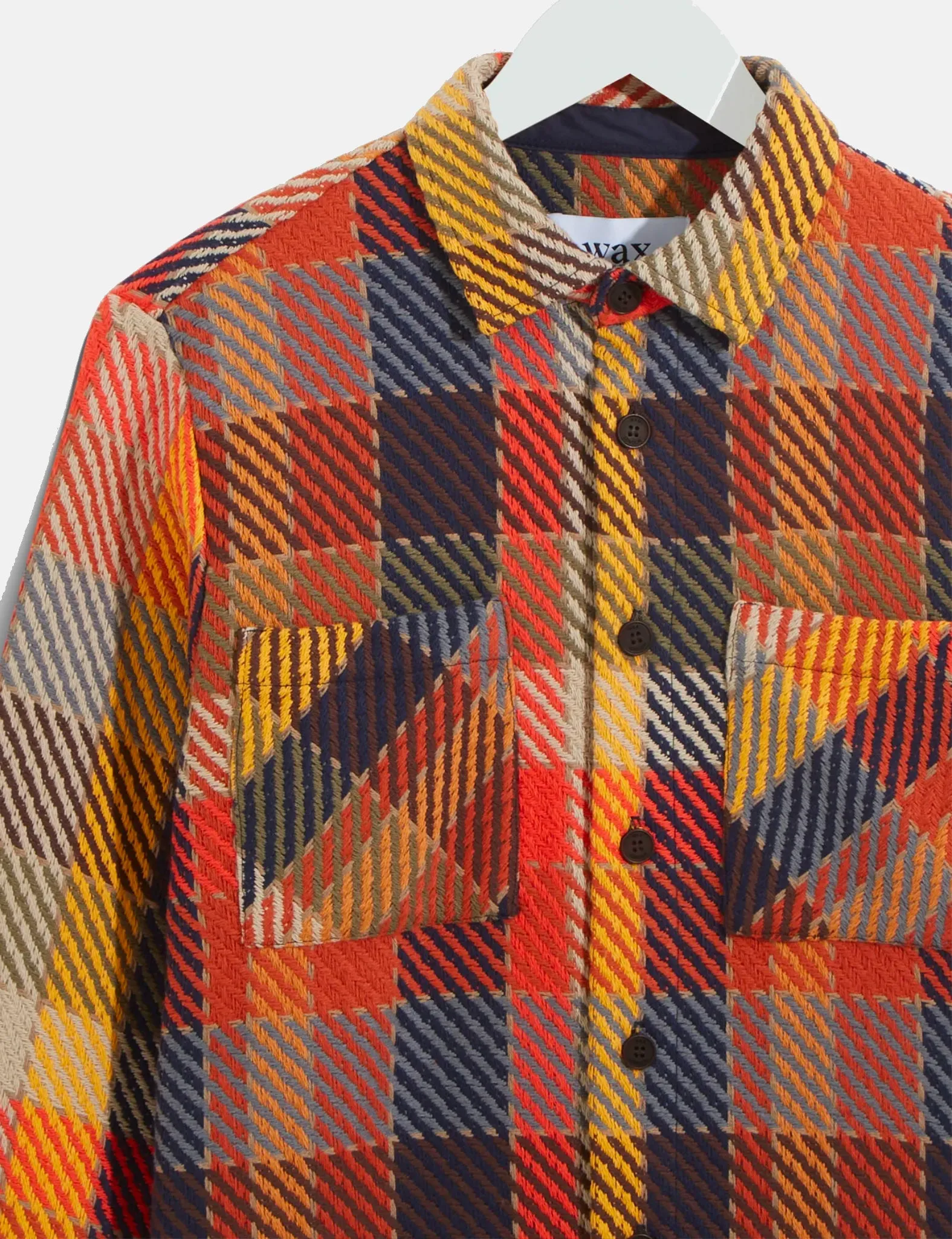 Wax London Whiting Pike Check Overshirt - Orange sold by Article London product image thumbnail 4