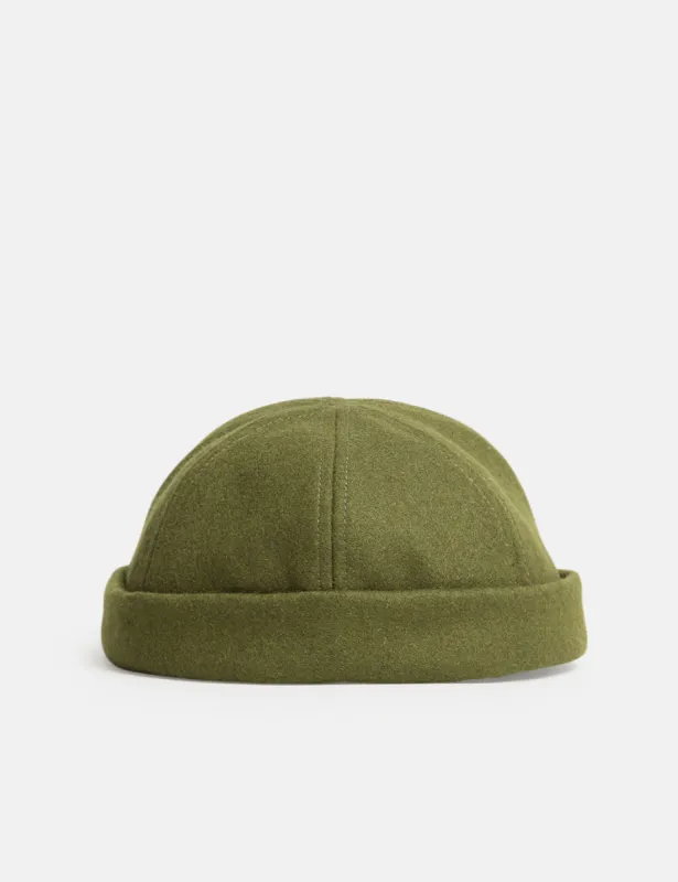 Bhode Dock Worker Hat (Wool) - Olive Green sold by Article London