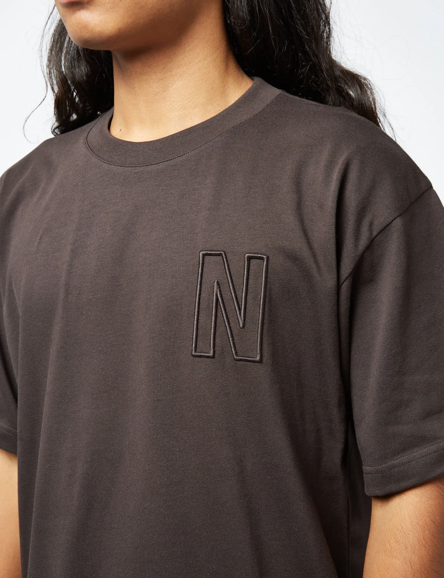Norse Projects Simon Heavy Jersey N Logo T-Shirt (Organic) - Black sold by Article London product image thumbnail 2