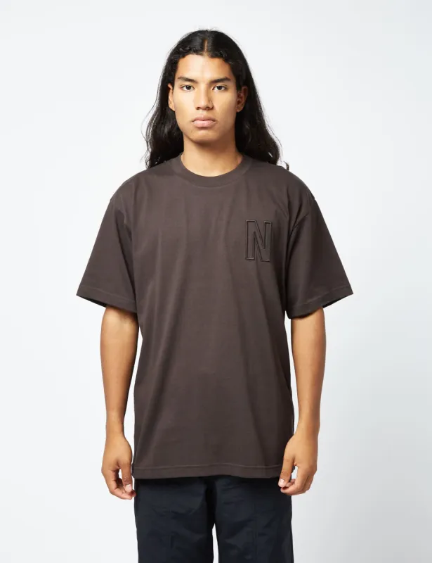 Norse Projects Simon Heavy Jersey N Logo T-Shirt (Organic) - Black sold by Article London