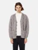 Beams Plus Mohair 9G Cardigan (Jacquard Check) - Grey sold by Article London