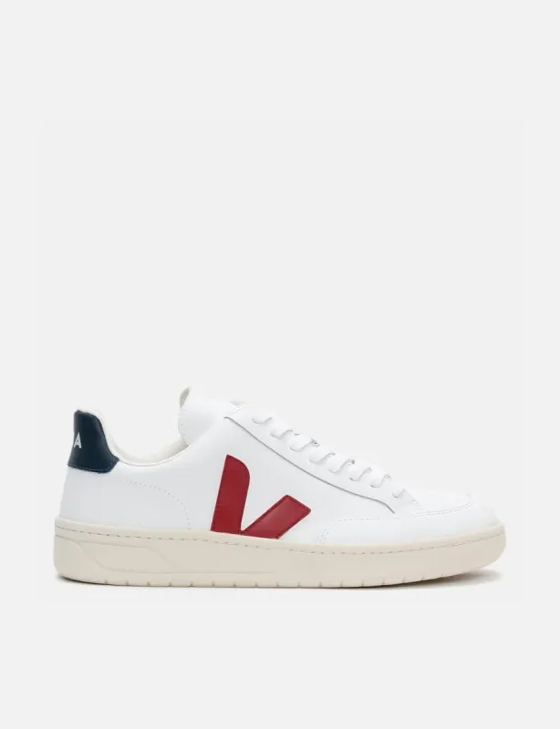Veja V-12 B-Mesh Trainers - Extra White/Marsala/Nautico sold by Article London