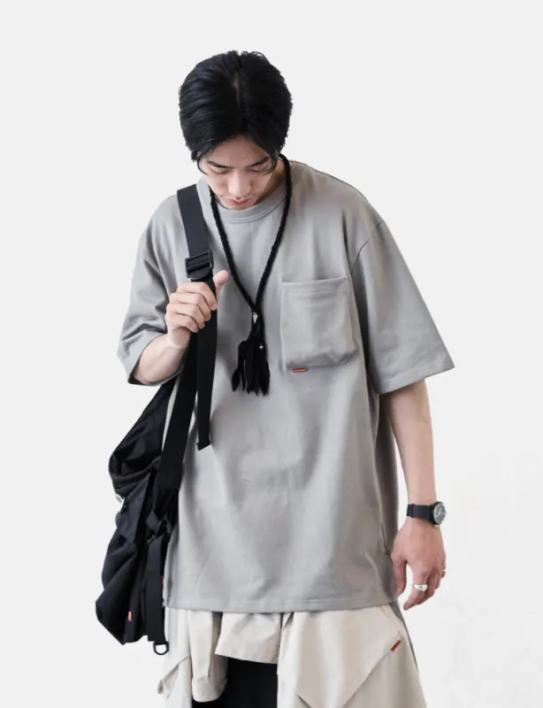 GOOPiMADE “TYPE-X” 3D Pocket T-Shirt - Light Grey sold by Article London