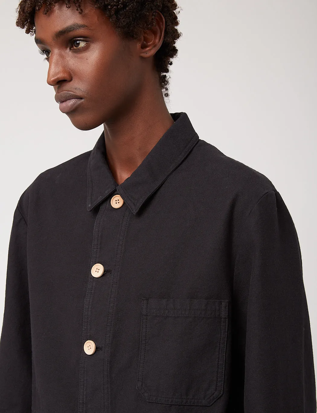 Bhode Chore Jacket (Wood Buttons) - Black sold by Article London product image thumbnail 2