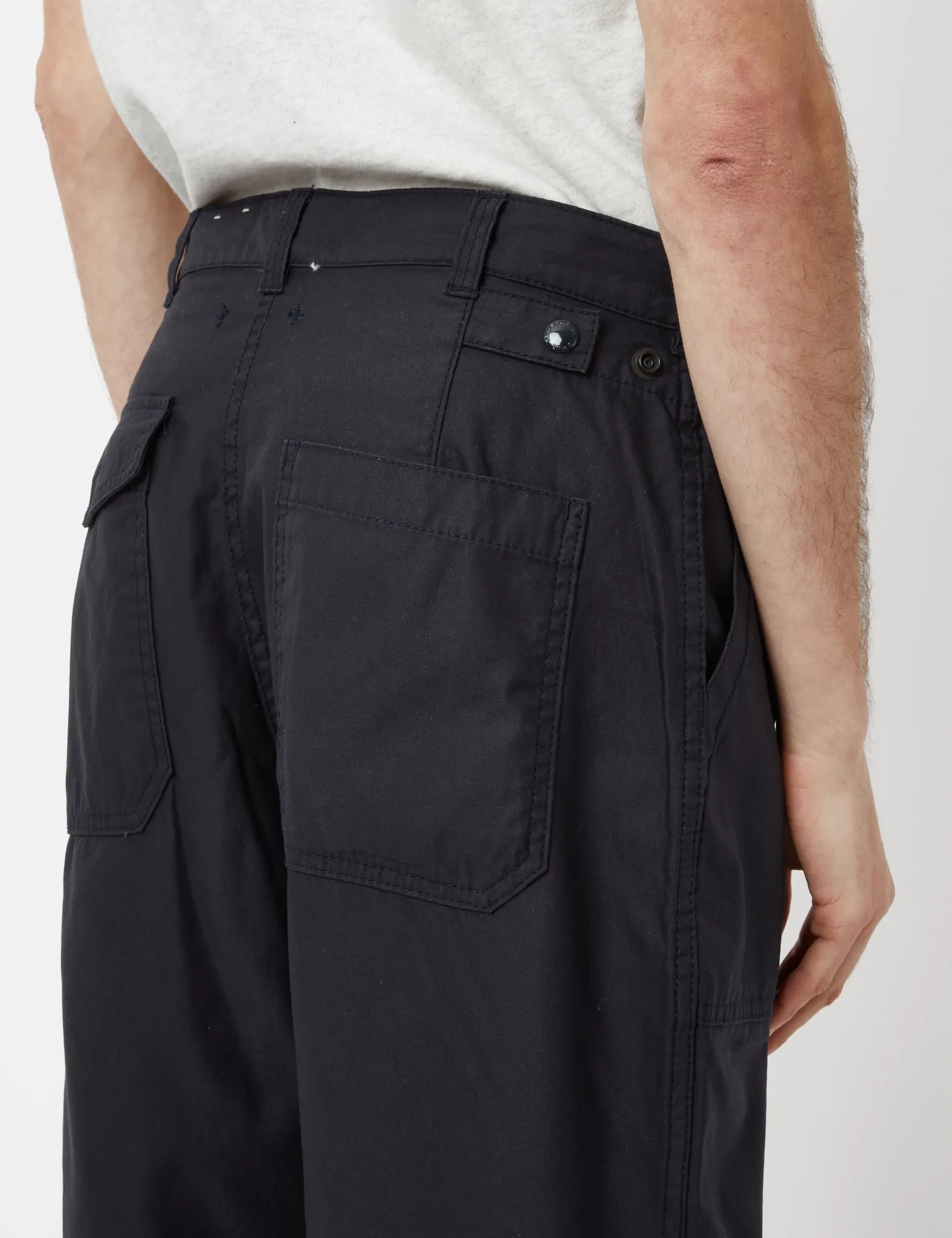 Beams Plus Fatgue Pant (Cotton Satin) - Navy Blue sold by Article London product image thumbnail 3