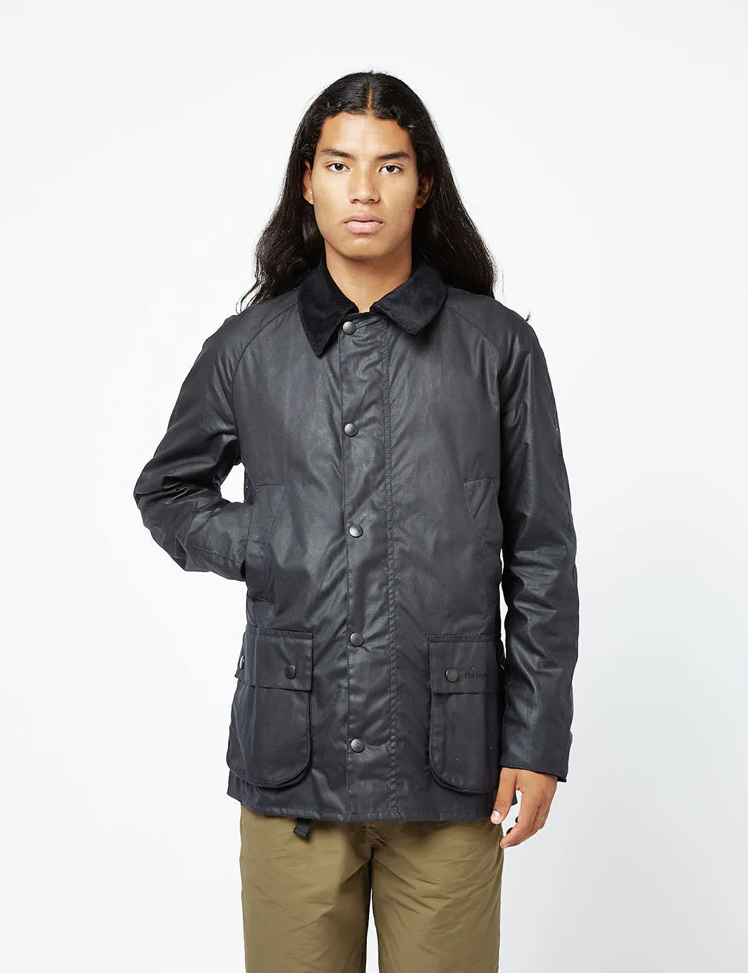 Barbour Ashby Wax Jacket - Navy Blue sold by Article London