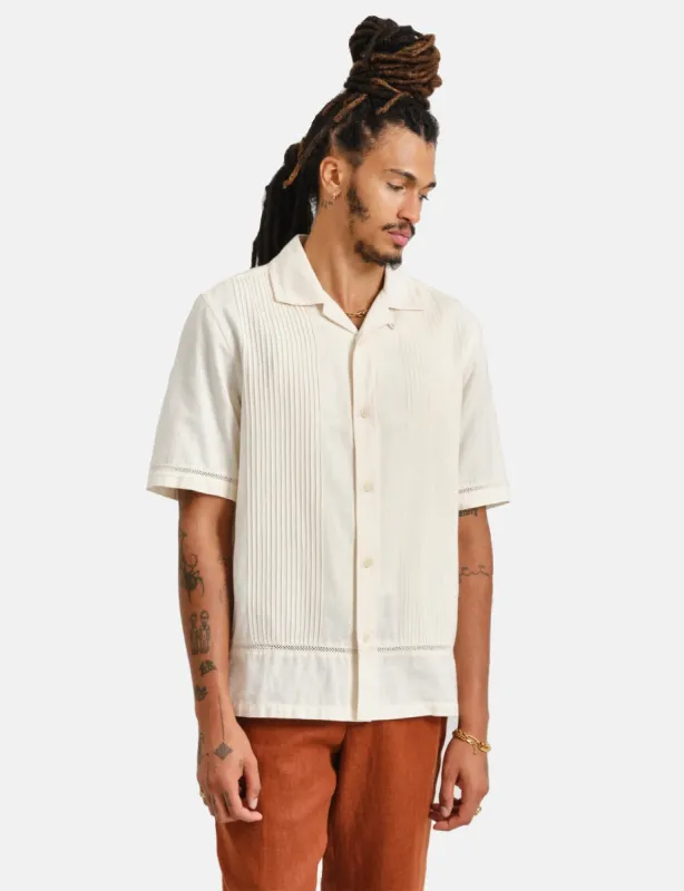 Wax London Newton Short Sleeve Shirt Pintuck Shirt - White sold by Article London
