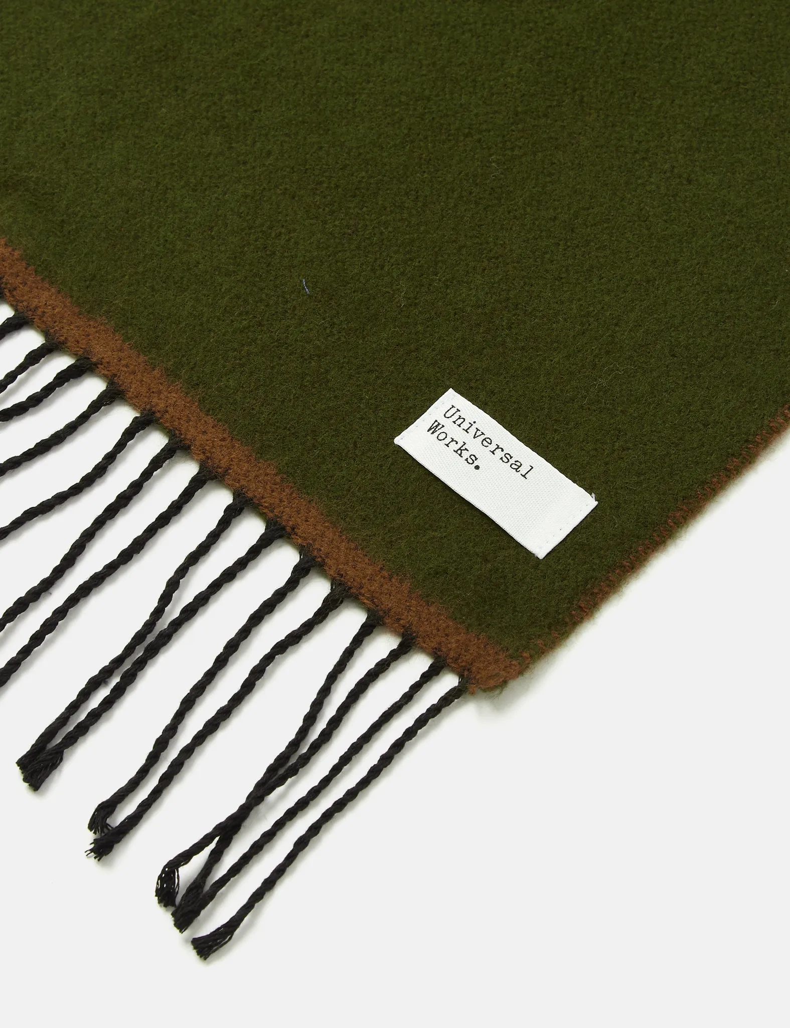 Universal Works Scarf - Olive Green/Brown sold by Article London product image thumbnail 2