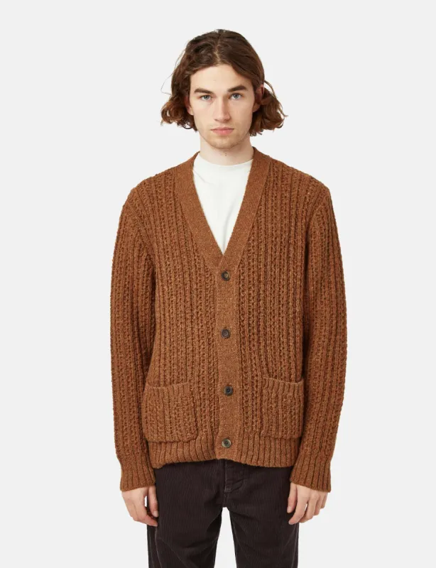 Corridor Braided Cardigan - Umber Brown sold by Article London