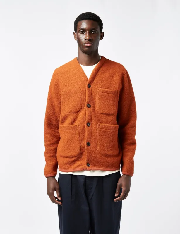 Universal Works Cardigan (Wool) - Orange sold by Article London