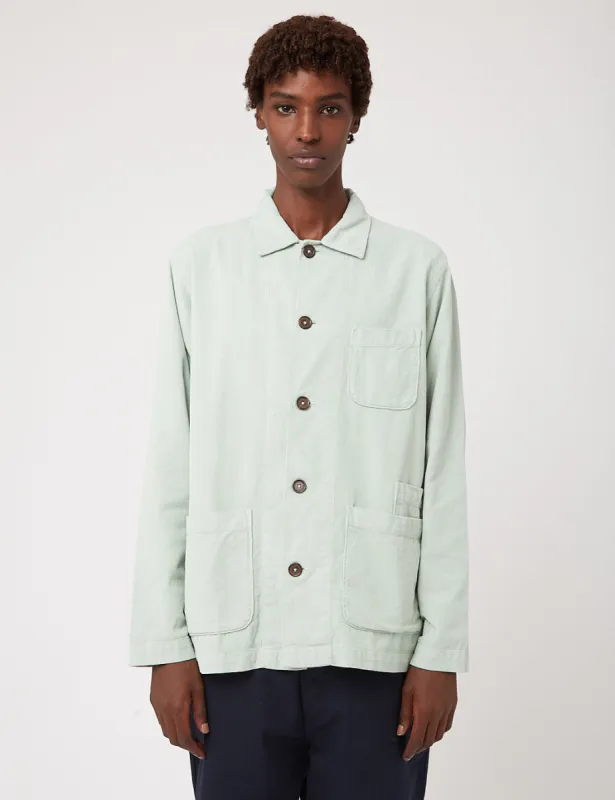 Universal Works Bakers Overshirt (Fine Corduroy) - Cool Green sold by Article London