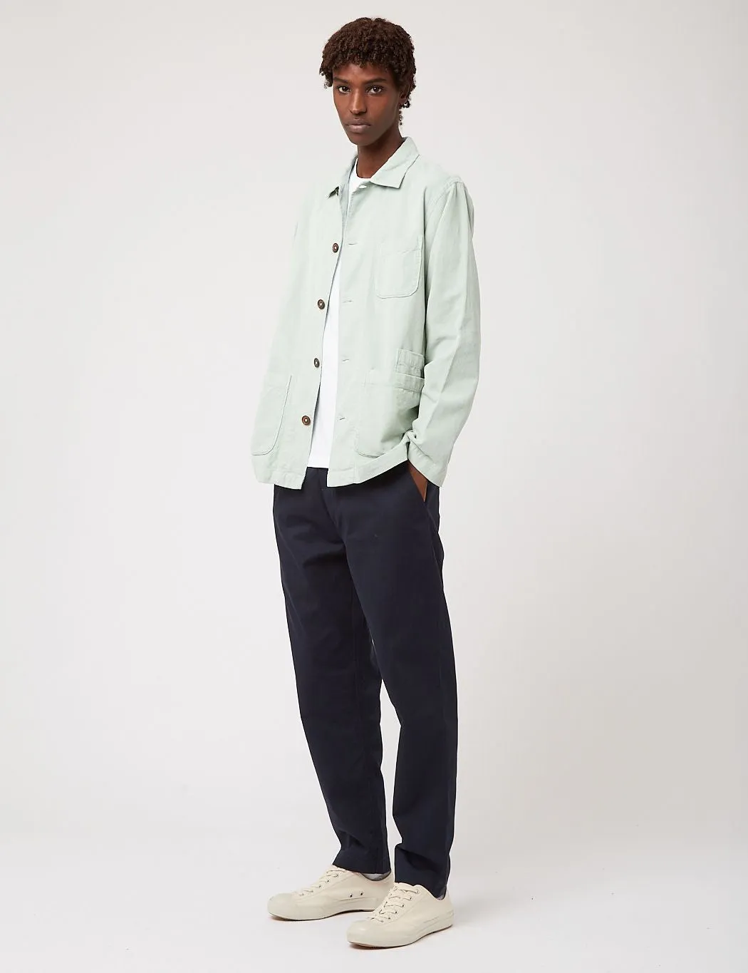 Universal Works Bakers Overshirt (Fine Corduroy) - Cool Green sold by Article London product image thumbnail 3