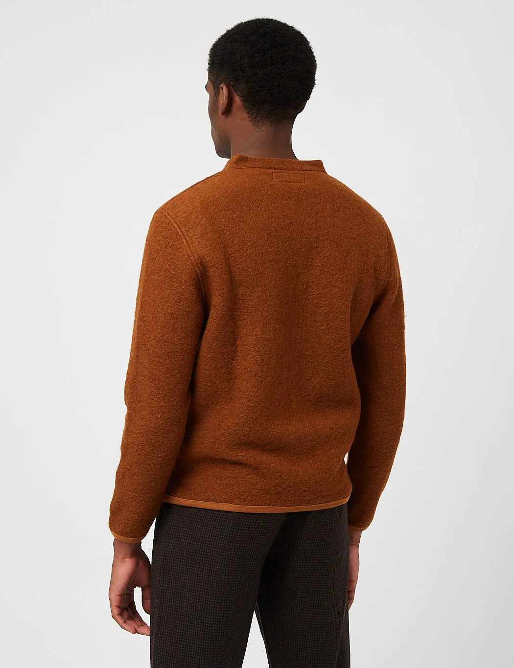Universal Works Cardigan (Wool Fleece) - Rust Brown sold by Article London product image thumbnail 5