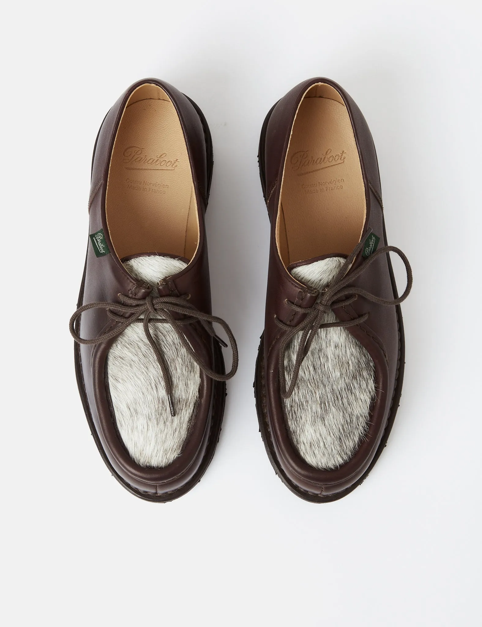 Paraboot Michael Shoes (Leather) - Brown/Pony Fur sold by Article London product image thumbnail 5