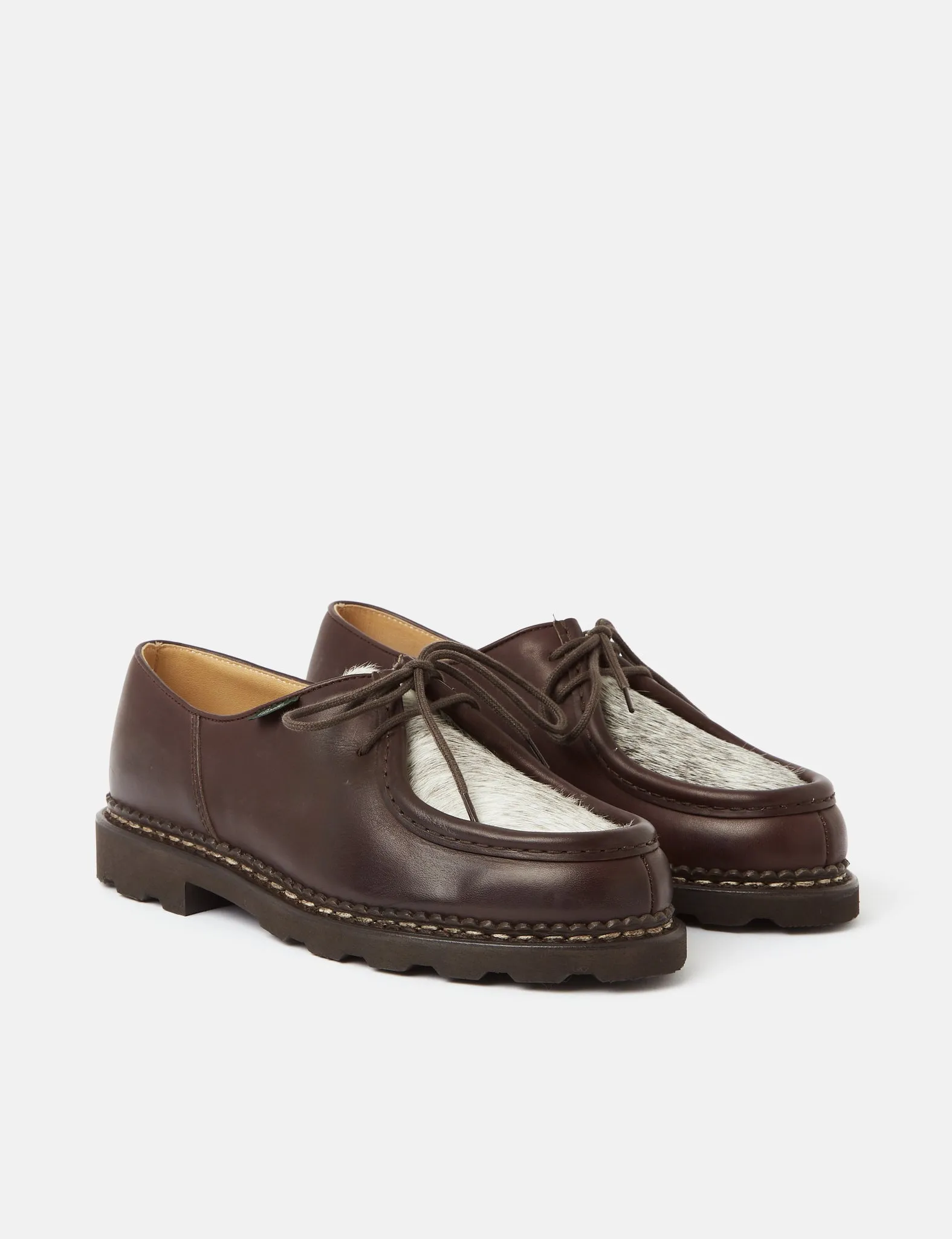 Paraboot Michael Shoes (Leather) - Brown/Pony Fur sold by Article London product image thumbnail 2