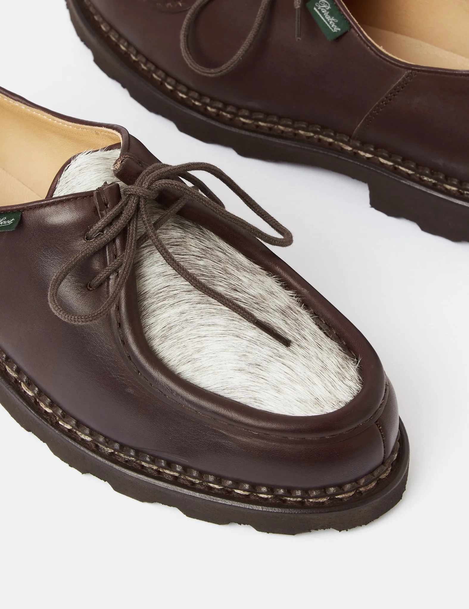 Paraboot Michael Shoes (Leather) - Brown/Pony Fur sold by Article London product image thumbnail 4