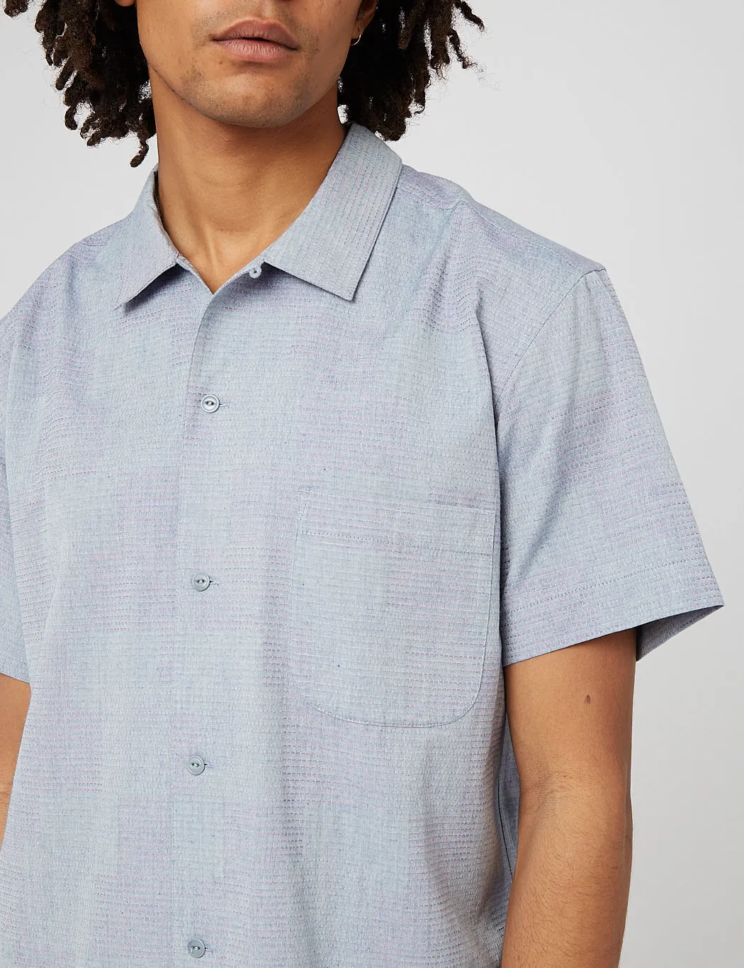 YMC Malick Short Sleeve Shirt - Blue Lilac sold by Article London product image thumbnail 2