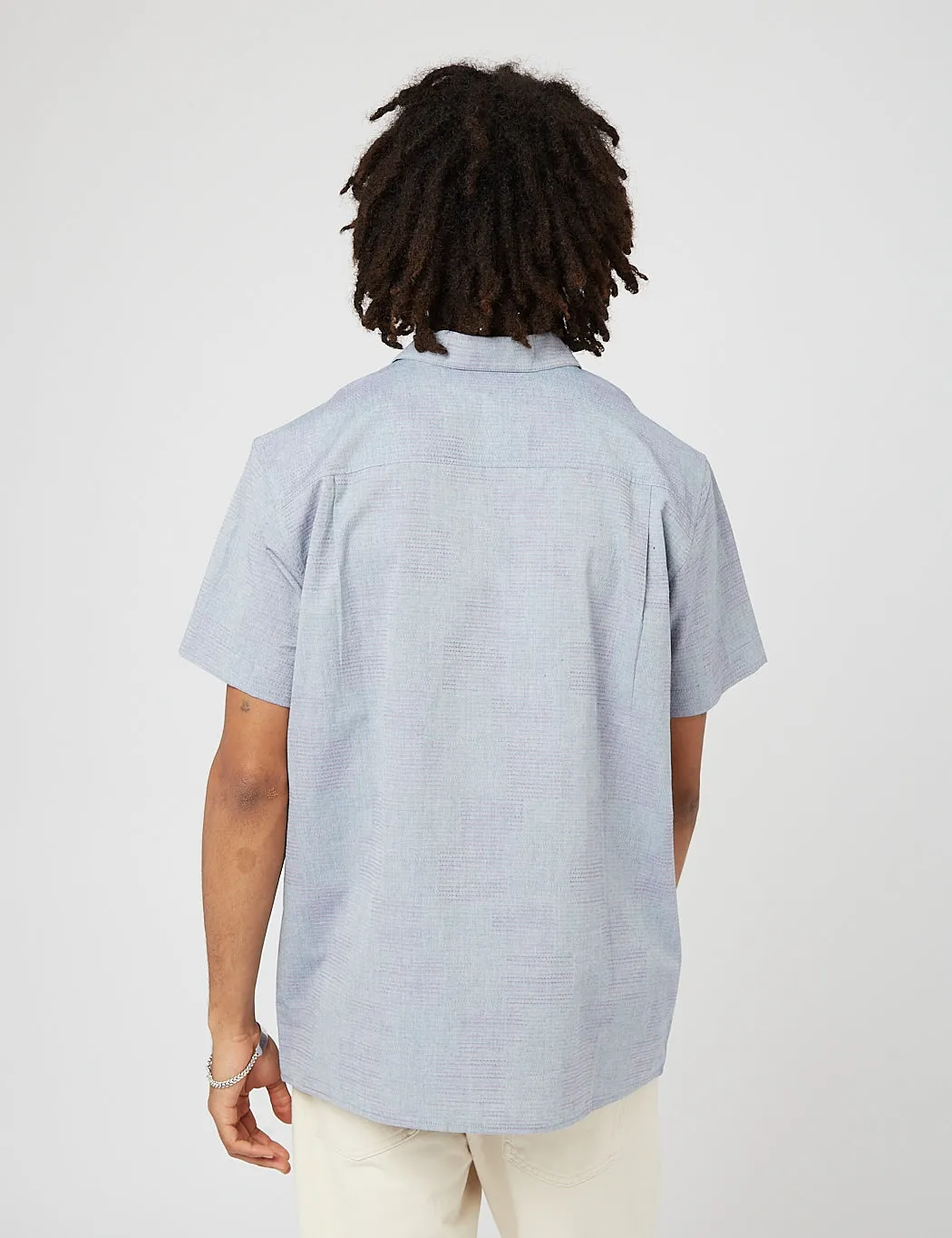 YMC Malick Short Sleeve Shirt - Blue Lilac sold by Article London product image thumbnail 3