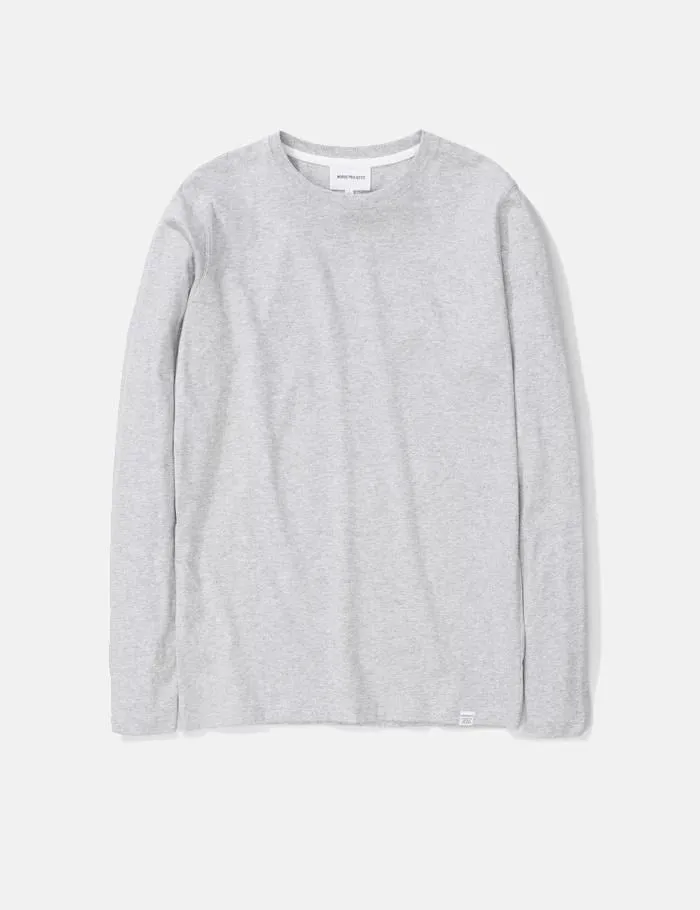 Norse Projects Niels Standard Long Sleeve T-Shirt - Light Grey Melange sold by Article London
