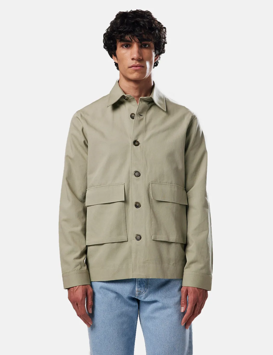 NN07 Clive Long Sleeve Tee Oil Green