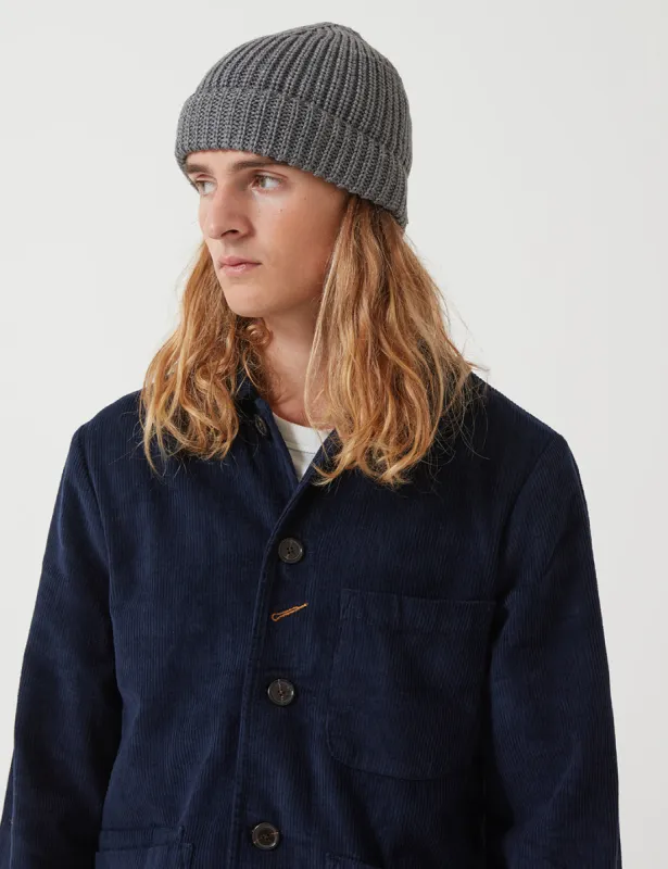 Universal Works Merino Cardigan Watch Beanie Hat - Grey sold by Article London