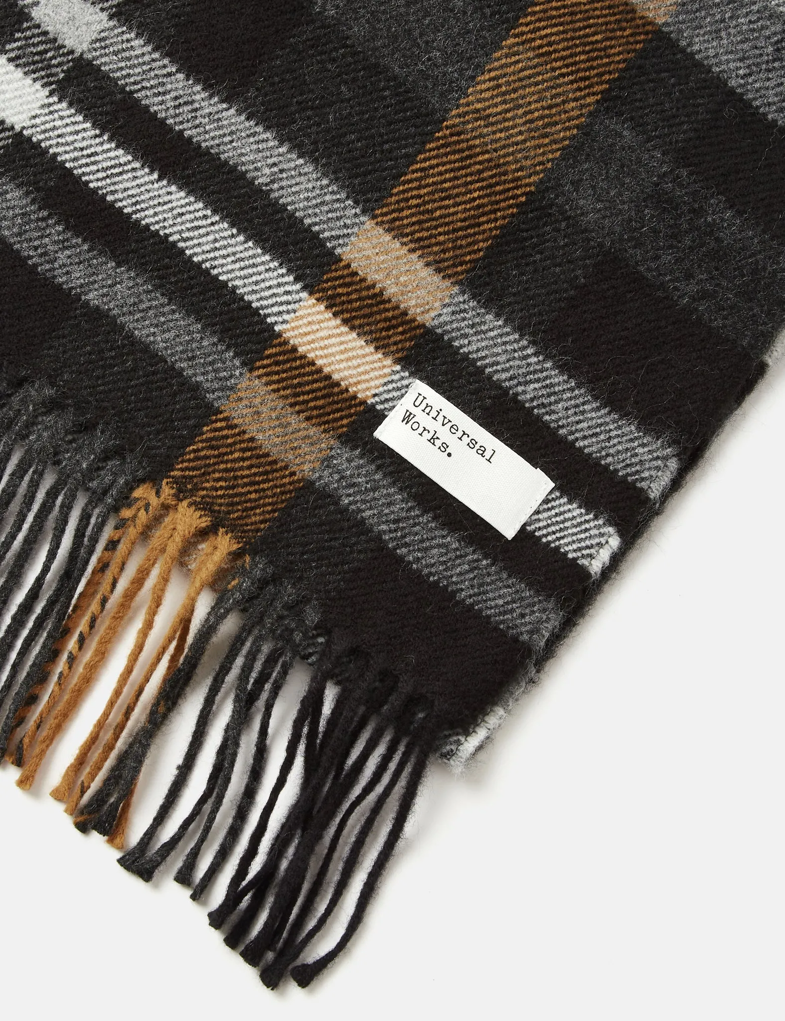 Universal Works Check Scarf - Grey Check sold by Article London product image thumbnail 2