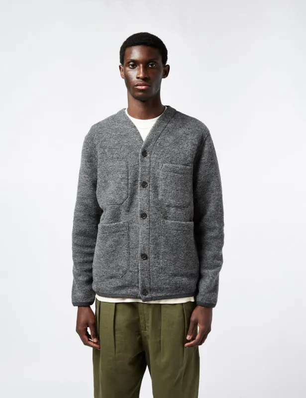 Universal Works Cardigan (Wool) - Grey Marl sold by Article London