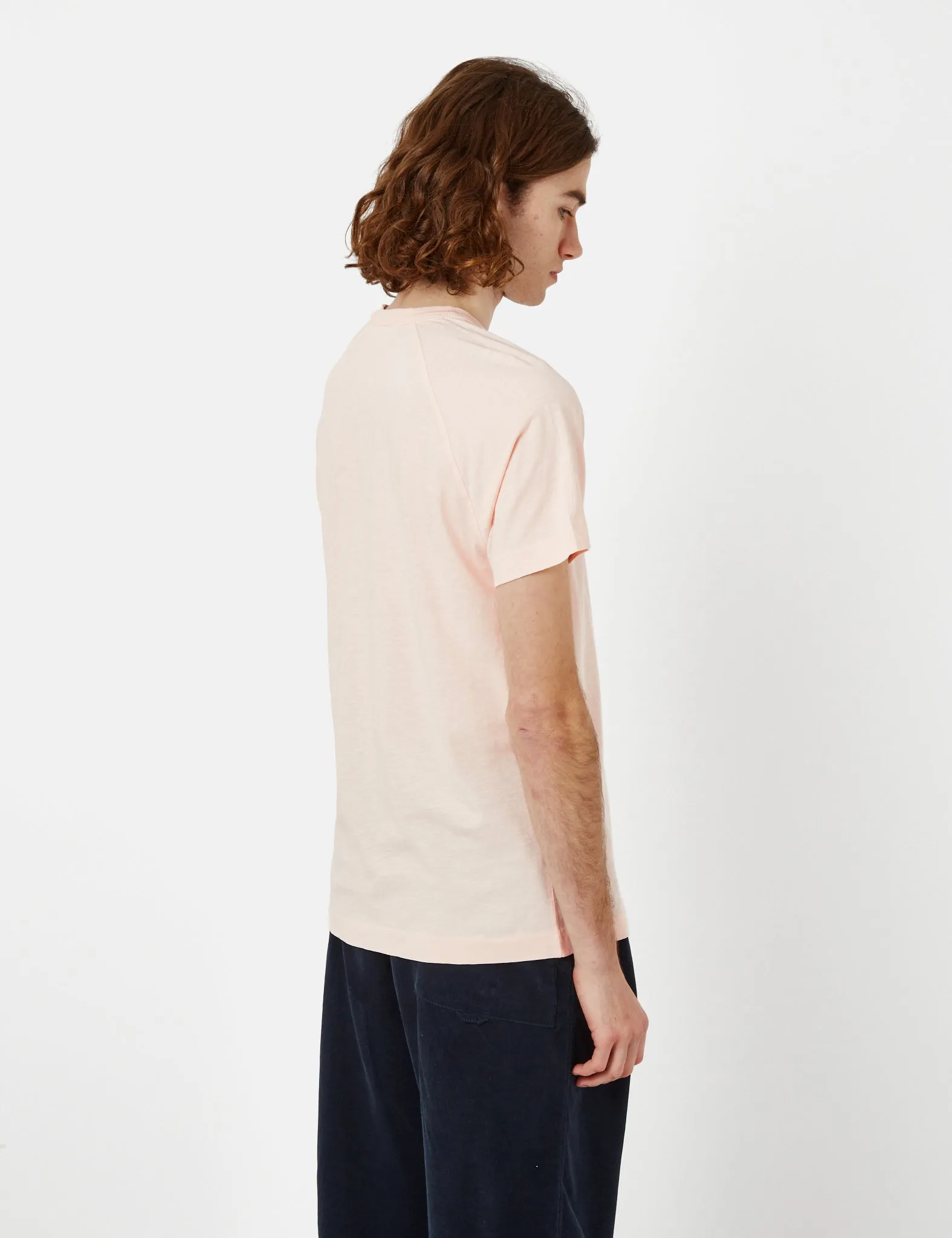 YMC Television Raglan T-Shirt (Organic Cotton) - Pink sold by Article London product image thumbnail 3