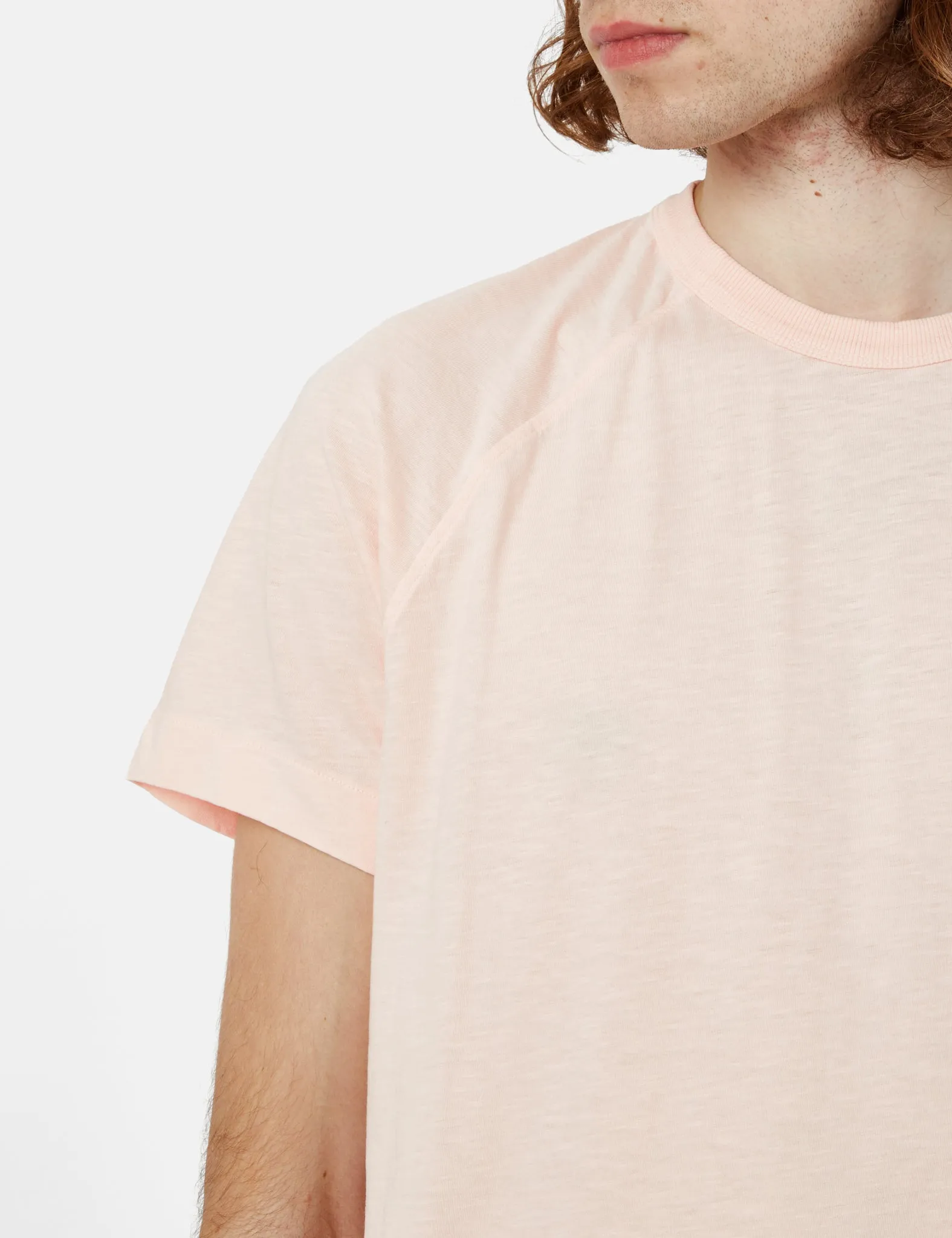 YMC Television Raglan T-Shirt (Organic Cotton) - Pink sold by Article London product image thumbnail 2