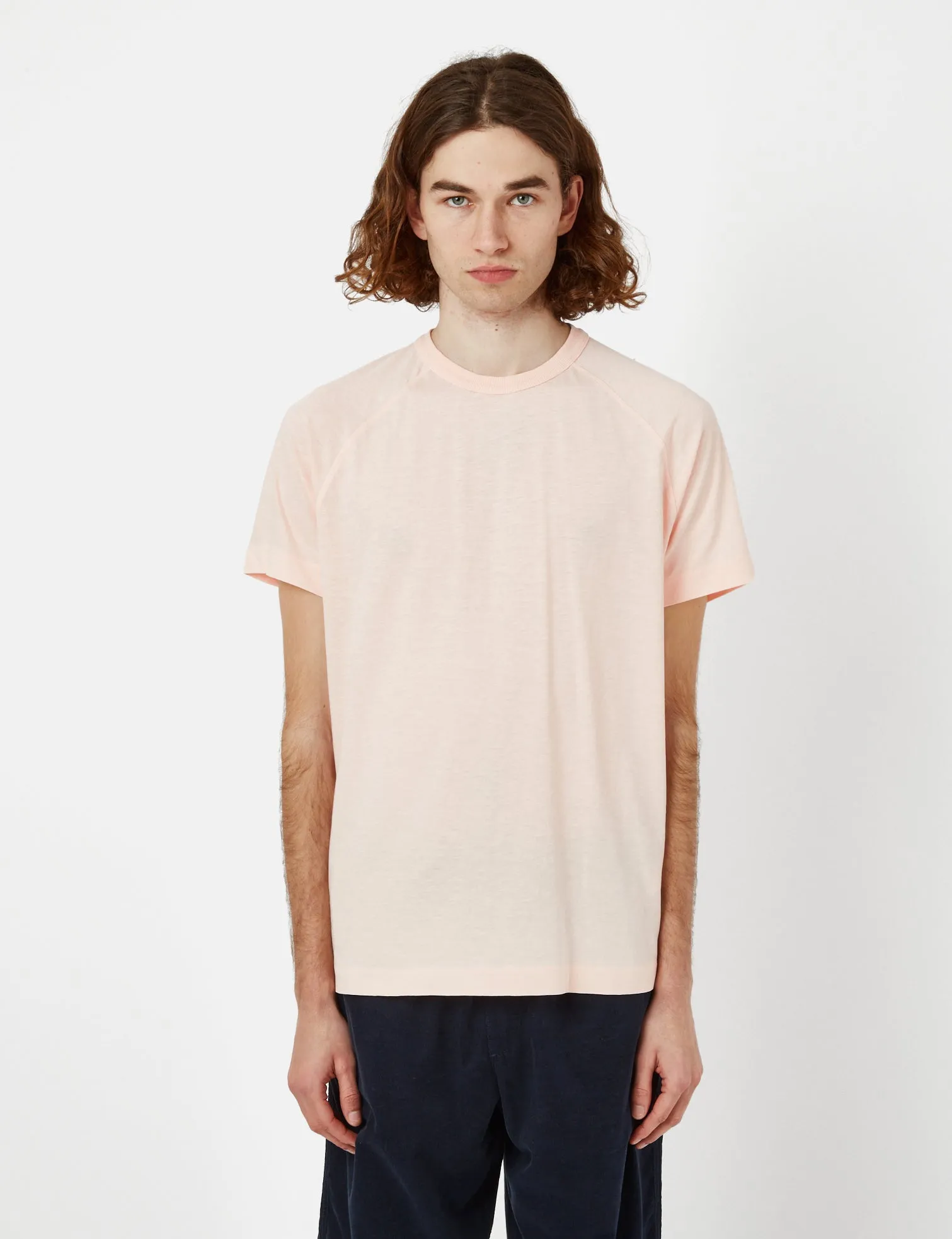 YMC Television Raglan T-Shirt (Organic Cotton) - Pink sold by Article London