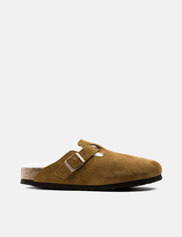 Womens Birkenstock Boston Shearling (Narrow) - Mink sold by Article London