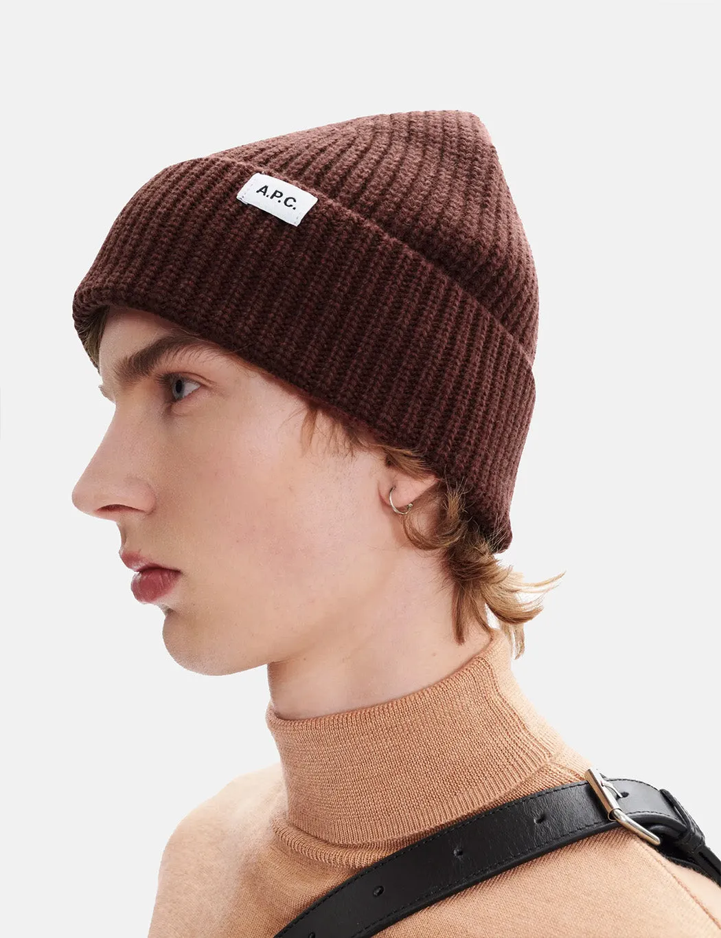 A.P.C. New Billie Knit Beanie - Terracotta Brown sold by Article London product image thumbnail 2