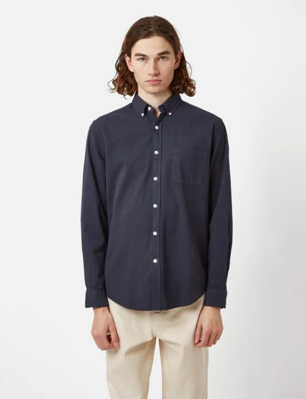 Portuguese Flannel Atlantico Shirt - Navy Blue made by Portuguese Flannel