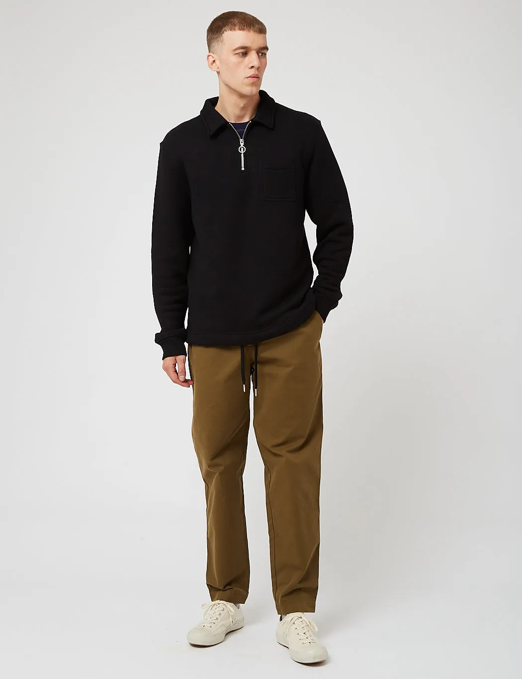 Bhode Everyday Half-Zip Collar Sweatshirt (Loopback) - Pirate Black sold by Article London product image thumbnail 3