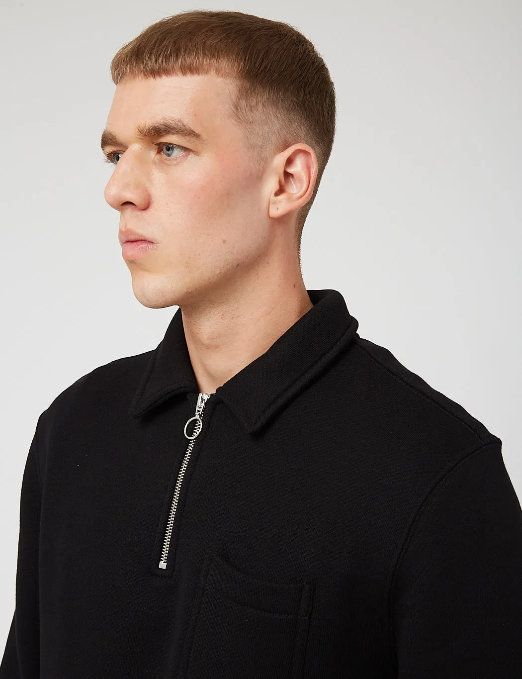 Bhode Everyday Half-Zip Collar Sweatshirt (Loopback) - Pirate Black sold by Article London product image thumbnail 2