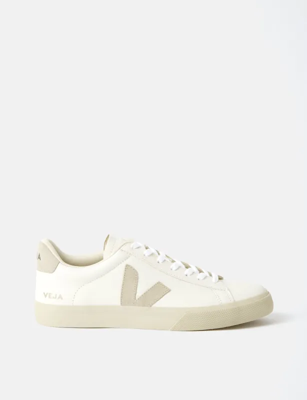 Veja Campo Chromefree Leather Trainers - Extra White/Natural Suede sold by Article London
