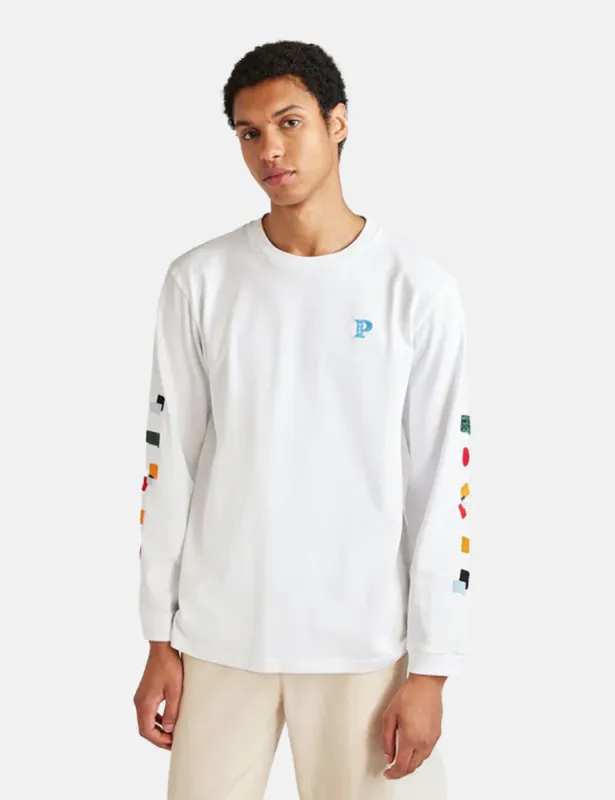 Percival Patch Long Sleeve T-Shirt (Organic) - White made by Percival