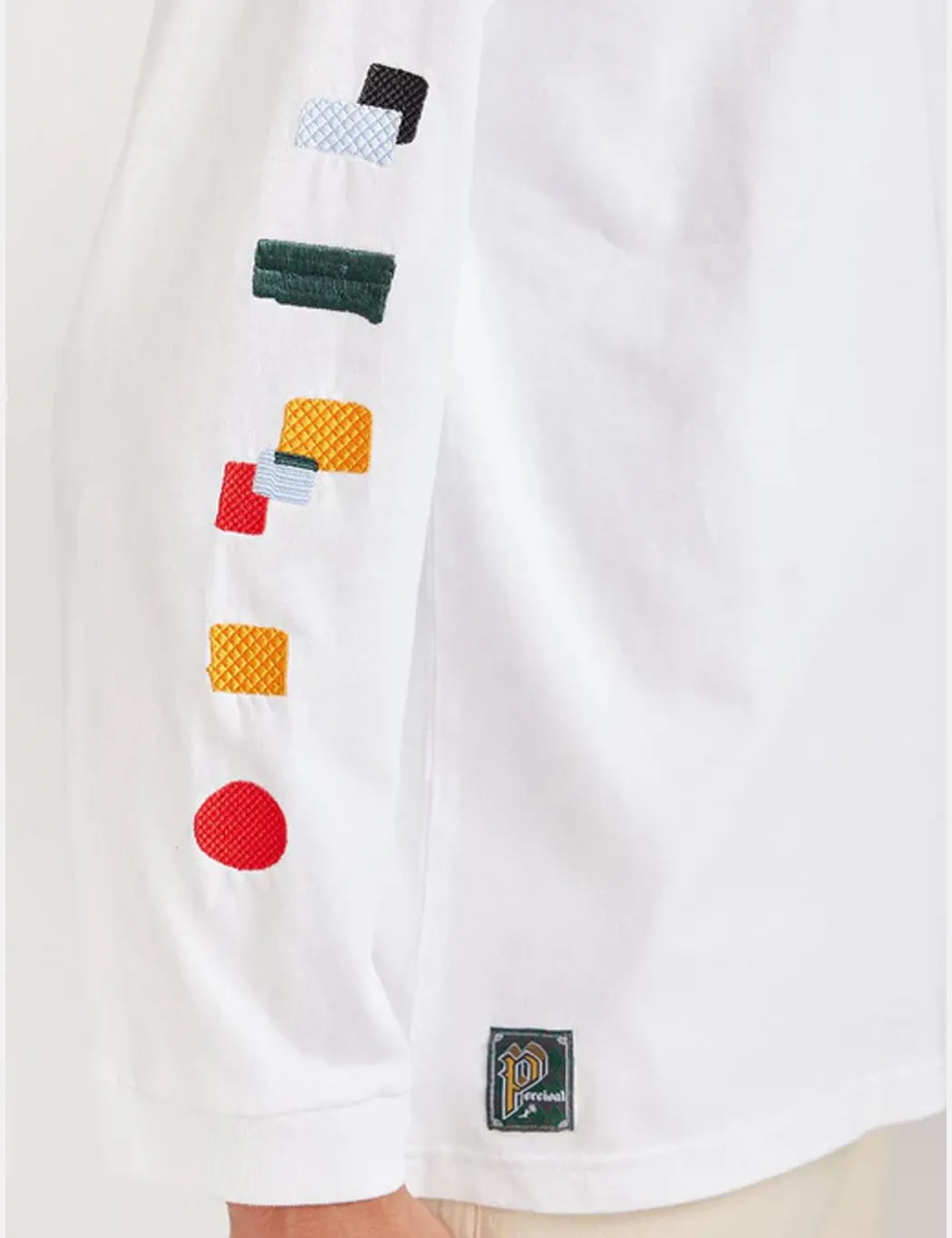 Percival Patch Long Sleeve T-Shirt (Organic) - White sold by Article London product image thumbnail 2