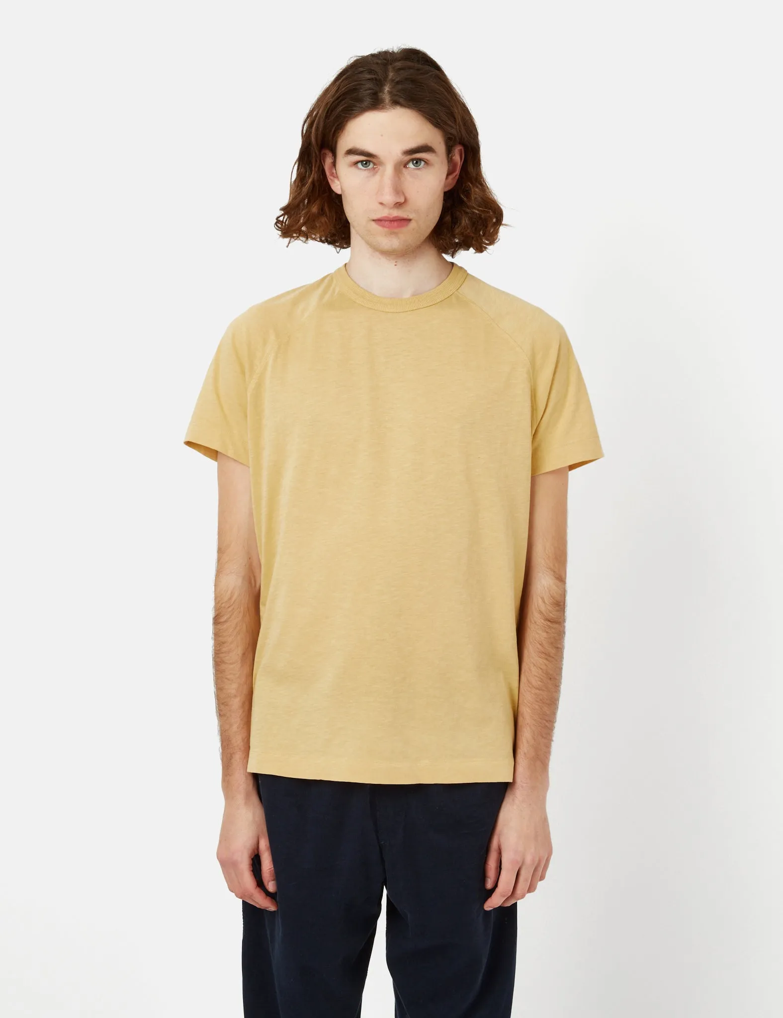 YMC Television Raglan T-Shirt (Organic Cotton) - Sand sold by Article London
