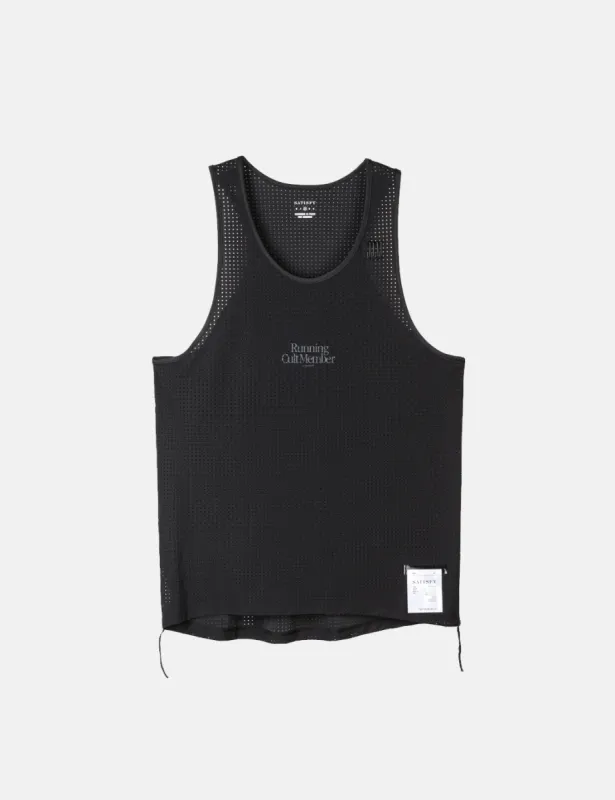 Satisfy Running Space-O Singlet - Black sold by Article London