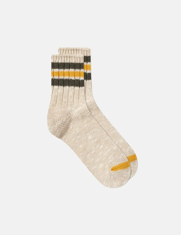Anonymous Ism 3-Line Slub Q Socks - Beige sold by Article London